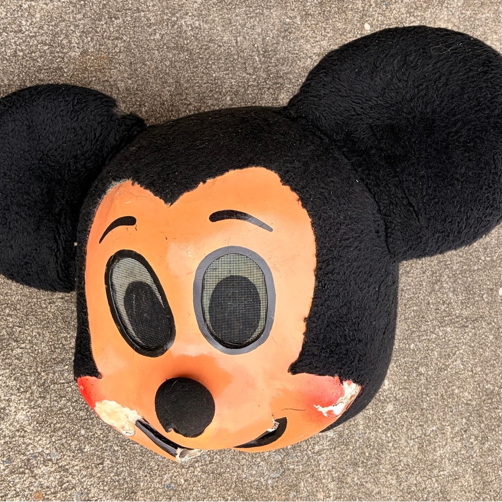 Disney Black and Orange Mickey Mouse Plush Head Prop